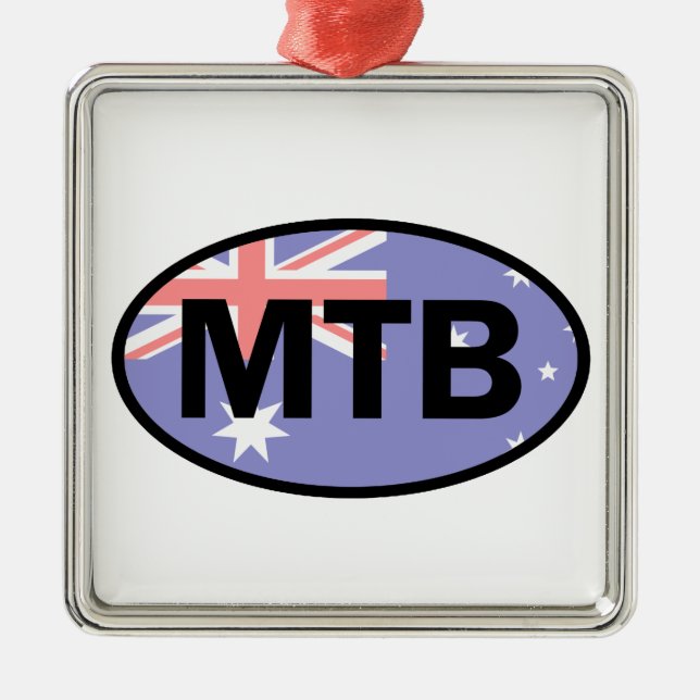 Mountain Biking Australia Flag Metal Ornament (Front)