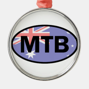 Mountain Biking Australia Flag Metal Ornament