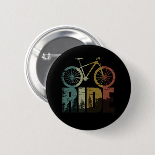Mountain biking bikerider 2 inch round button