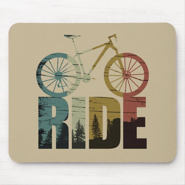 Mountain biking bikerider mouse pad (Front)
