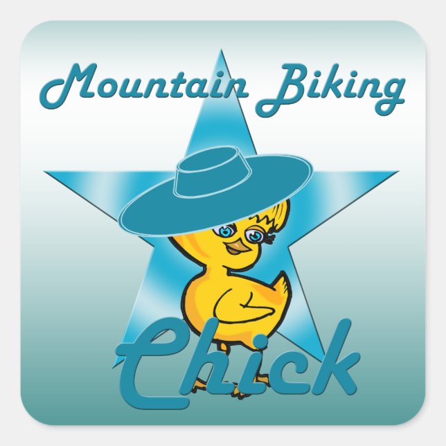 Mountain Biking Chick #7 Square Sticker (Front)