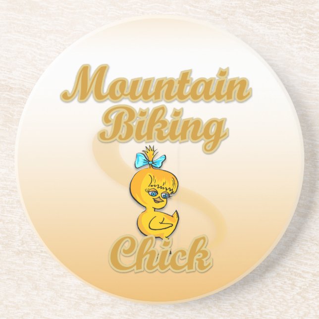 Mountain Biking Chick Coaster (Front)