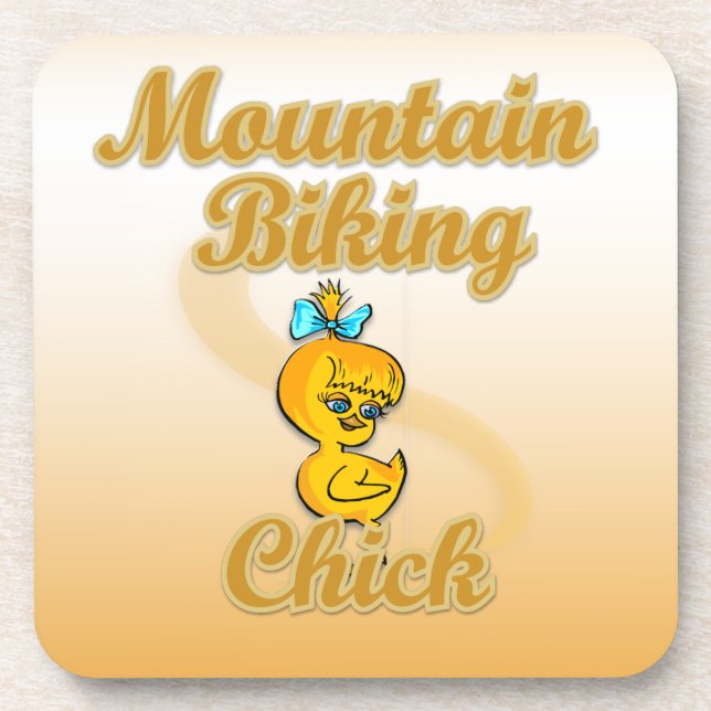 Mountain Biking Chick Coaster (Front)