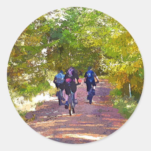 MOUNTAIN BIKING CLASSIC ROUND STICKER (Front)