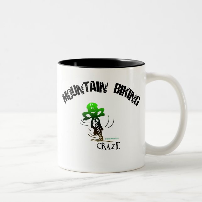 MOUNTAIN BIKING CRAZE Two-Tone COFFEE MUG (Right)