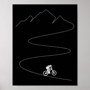 Mountain Biking - Cyclist Rider Bicycle Single Tra Poster