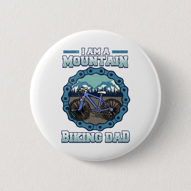 Mountain Biking Dad Gag 2 Inch Round Button (Front)