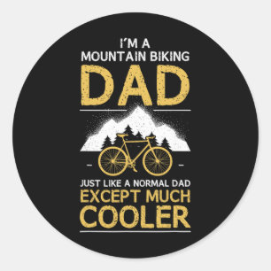 Mountain Biking Dad Mtb Mountain Biker Father Bike Classic Round Sticker