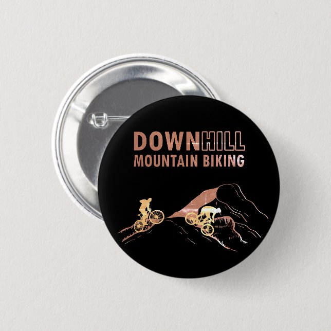 Mountain biking Downhill 2 Inch Round Button (Front & Back)