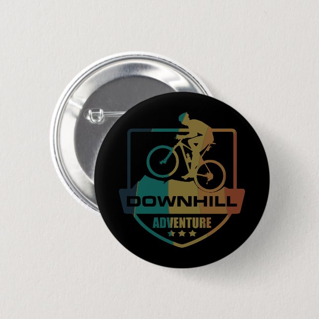 Mountain biking Downhill 2 Inch Round Button (Front & Back)