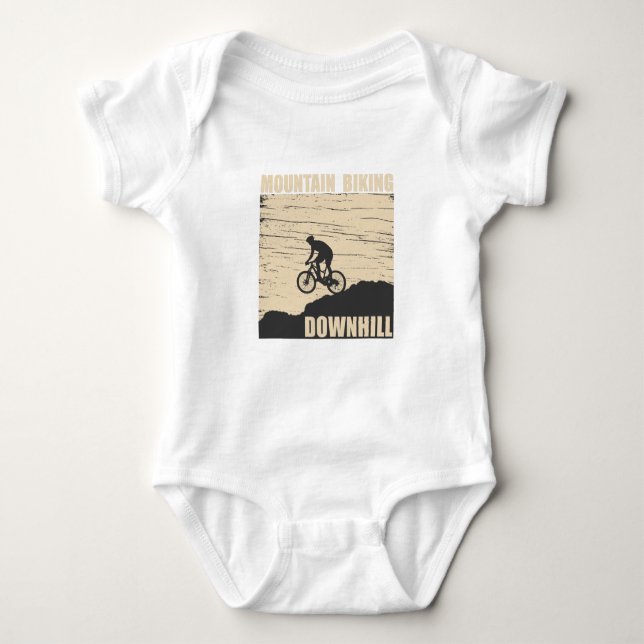 Mountain biking Downhill Baby Bodysuit (Front)