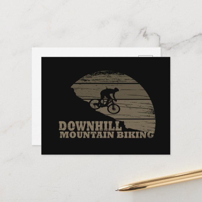 Mountain biking Downhill Holiday Postcard (Front/Back In Situ)