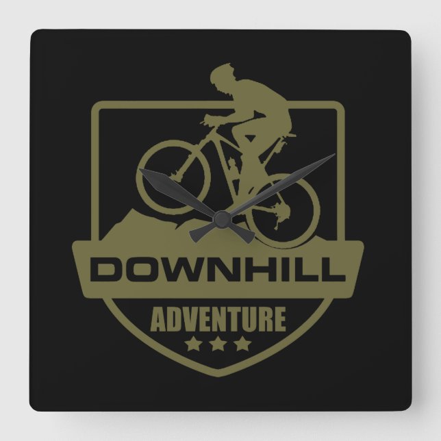 Mountain biking Downhill mtb Square Wall Clock (Front)
