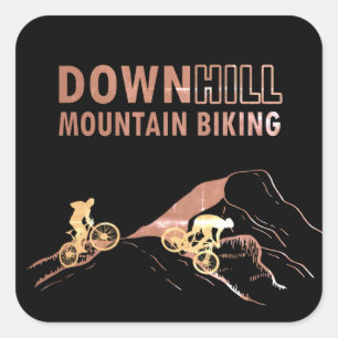 Mountain biking Downhill Square Sticker