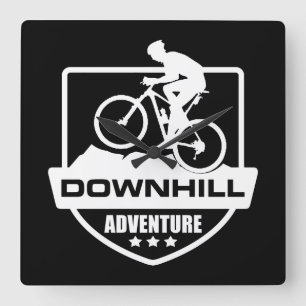 Mountain biking Downhill Square Wall Clock