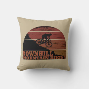 Mountain biking Downhill Throw Pillow