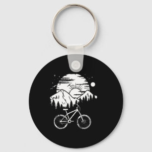 Mountain Biking Drawing Mtb Cycling Keychain