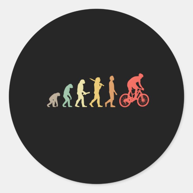 Mountain Biking Evolution For Mountain Bikers Classic Round Sticker (Front)