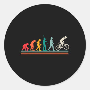 Mountain Biking Evolution Retro Sport Mtb Biking L Classic Round Sticker