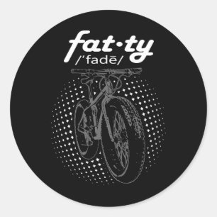 Mountain Biking Fat Bike Fat-ty Cycling  Classic Round Sticker