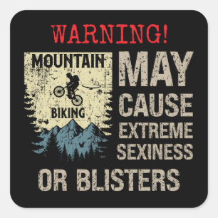 Mountain biking funny sarcastic quote gift square sticker