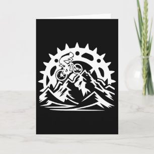 Mountain Biking Gear Retro Vintage Bicycle Bike Ri Card