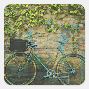 Mountain biking gift square sticker