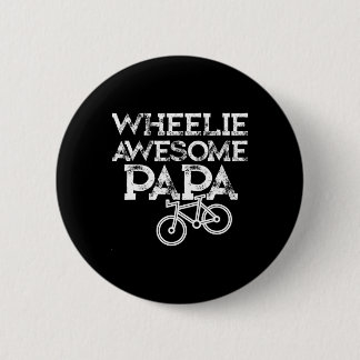 Mountain Biking Gifts For Grandpa Wheelie Papa Fun 2 Inch Round Button