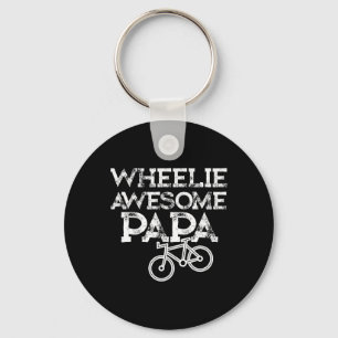 Mountain Biking Gifts For Grandpa Wheelie Papa Fun Keychain