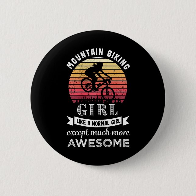 Mountain Biking Girl Funny Mtb Gift  2 Inch Round Button (Front)