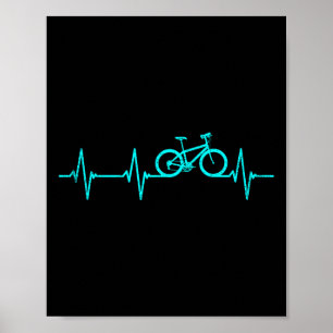 Mountain Biking Heartbeat Clothing Cyclist Cool Cy Poster