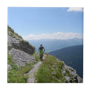 Mountain Biking in Countryside Tile