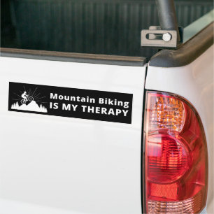 Mountain Biking Is My Therapy Bumper Sticker
