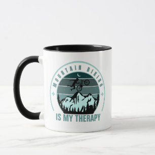 Mountain Biking Is My Therapy Moon Stars Sports  Mug