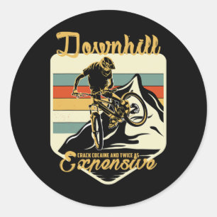 Mountain Biking It Never Gets Easier Downhill Moun Classic Round Sticker