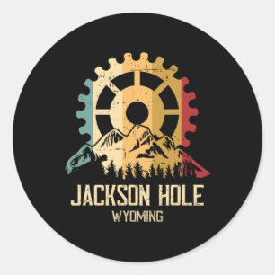 Mountain Biking Jackson Hole Wyoming  Classic Round Sticker