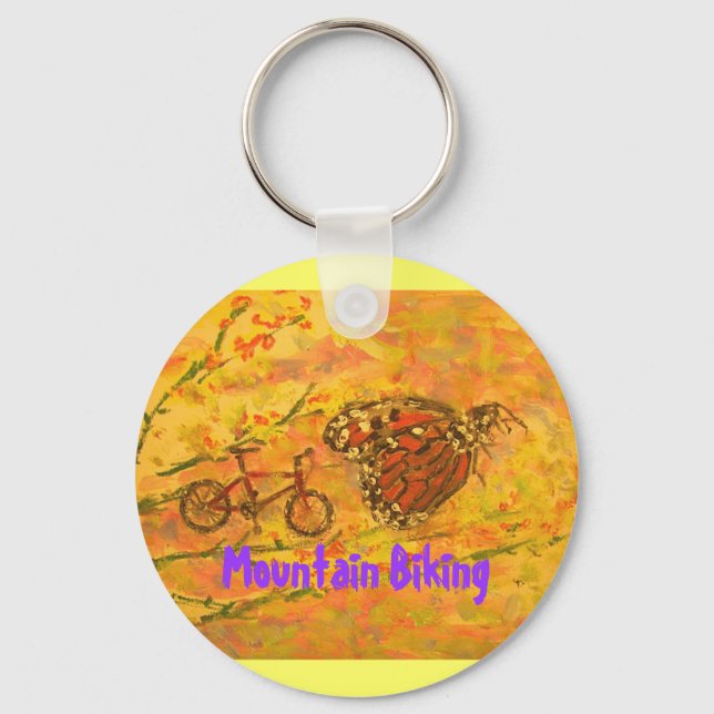 Mountain Biking Keychain (Front)