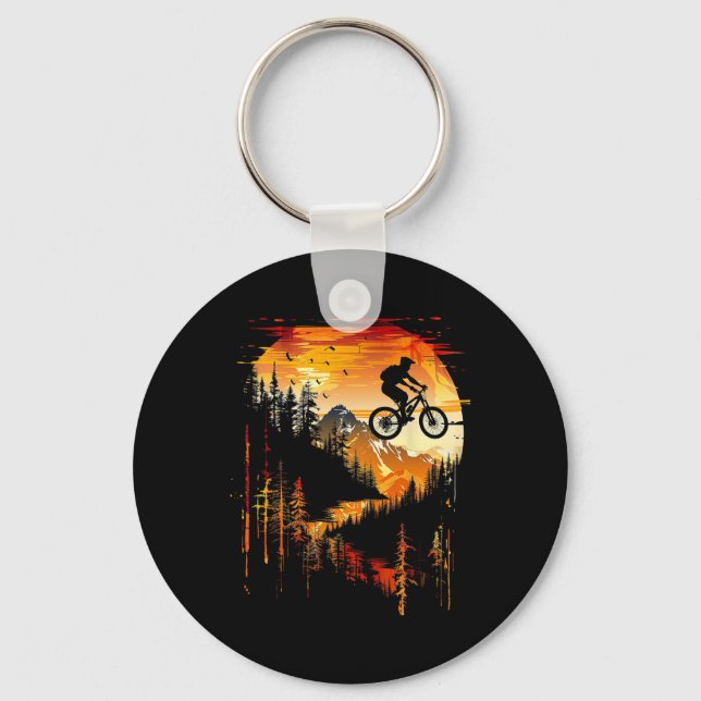 Mountain Biking Landscape _1  Keychain (Front)