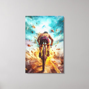 Mountain Biking Legend - Dynamic Sports Art Canvas Print