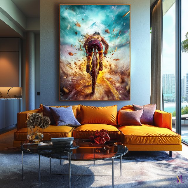 Mountain Biking Legend - Dynamic Sports Art Canvas Print (Creator Uploaded)