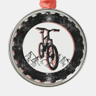 Mountain Biking Metal Ornament