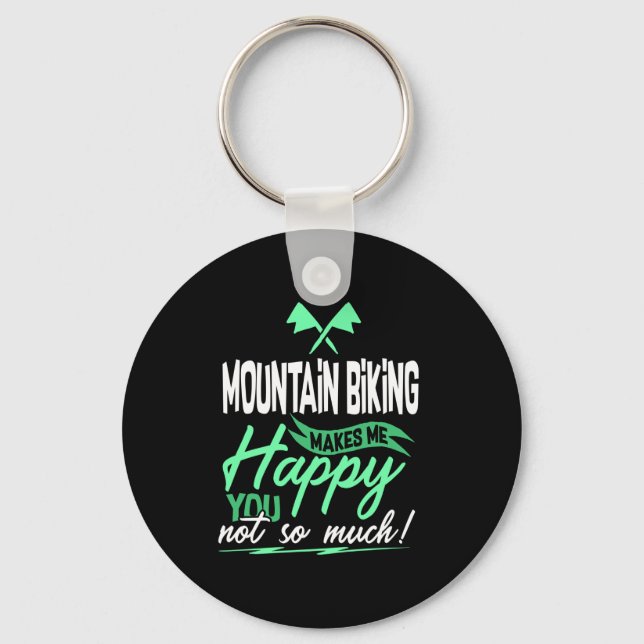 Mountain Biking Mountain Biker Keychain (Front)