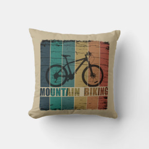 Mountain biking mountainbike throw pillow