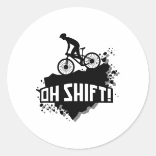 Mountain Biking Mtb Funny Outdoor Classic Round Sticker