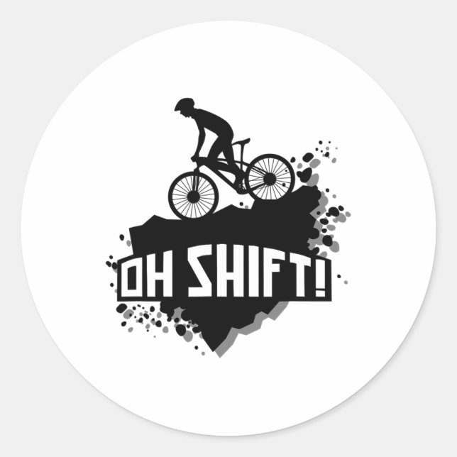 Mountain Biking Mtb Funny Outdoor  Classic Round Sticker (Front)