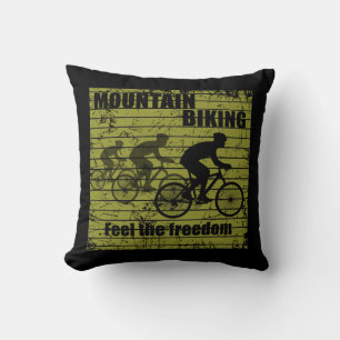 Mountain biking MTB Throw Pillow