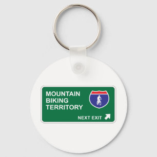 Mountain Biking Next Exit Keychain