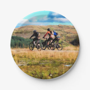MOUNTAIN BIKING PAPER PLATE