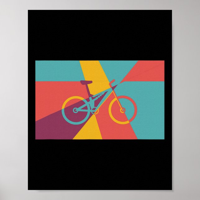 Mountain Biking Pop Art Effect Mtb Fully  Poster (Front)