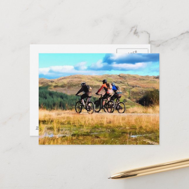MOUNTAIN BIKING POSTCARD (Front/Back In Situ)